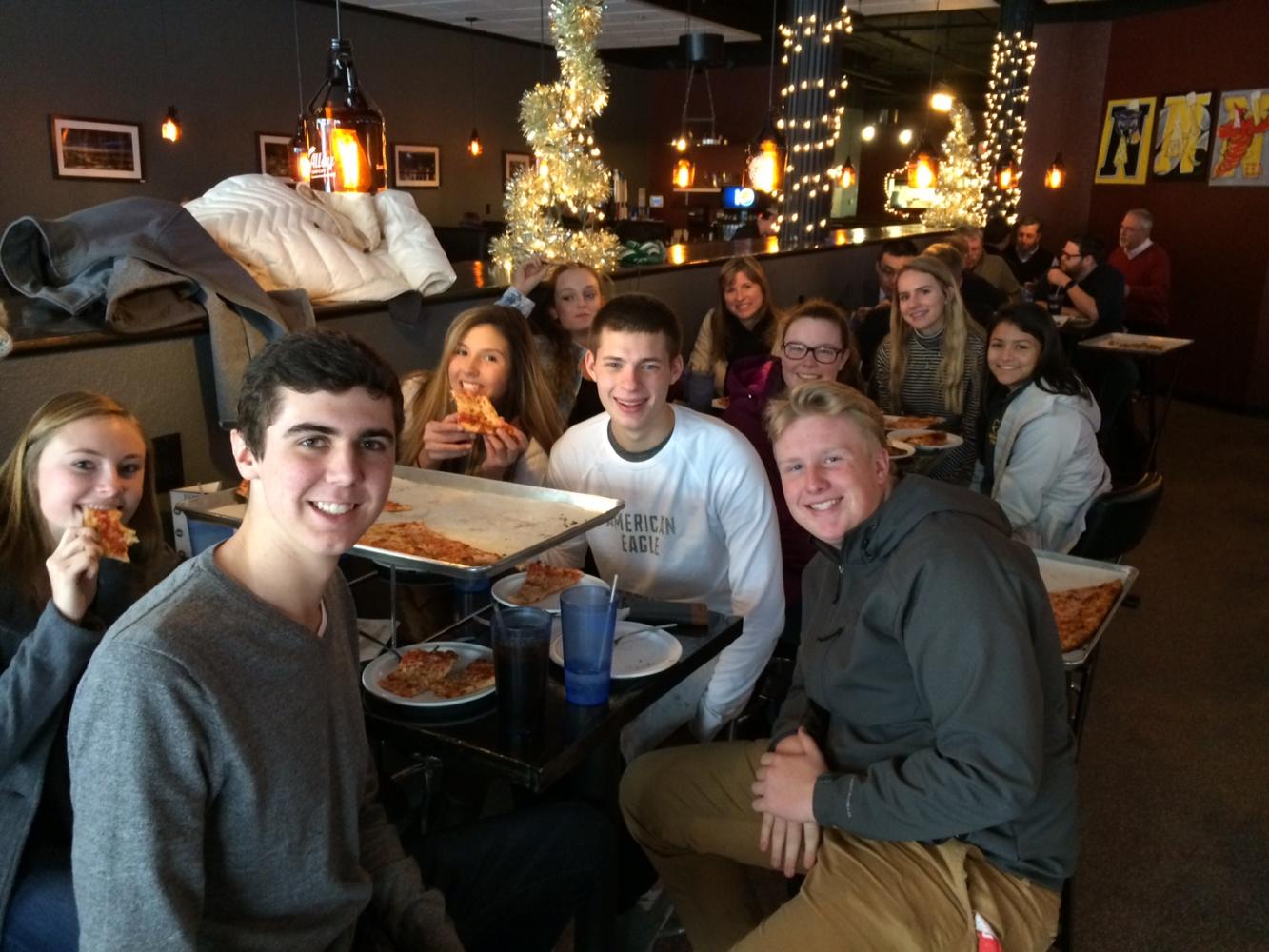 Staff at pizza downtown winter 2016